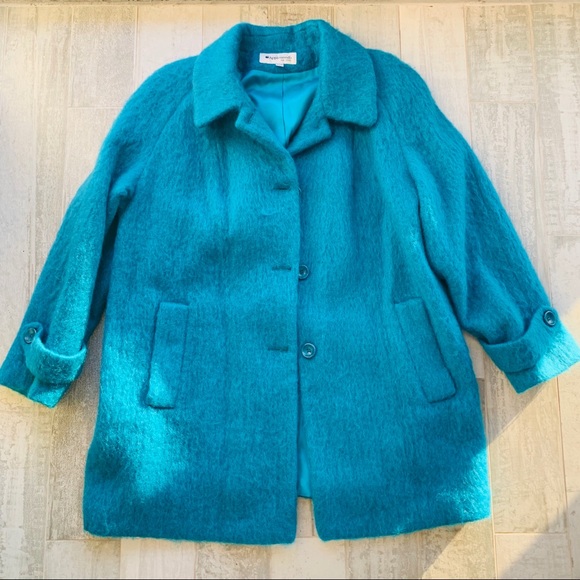 Appleseed’s Wool Mohair Turquoise Oversized Coat - Picture 5 of 8